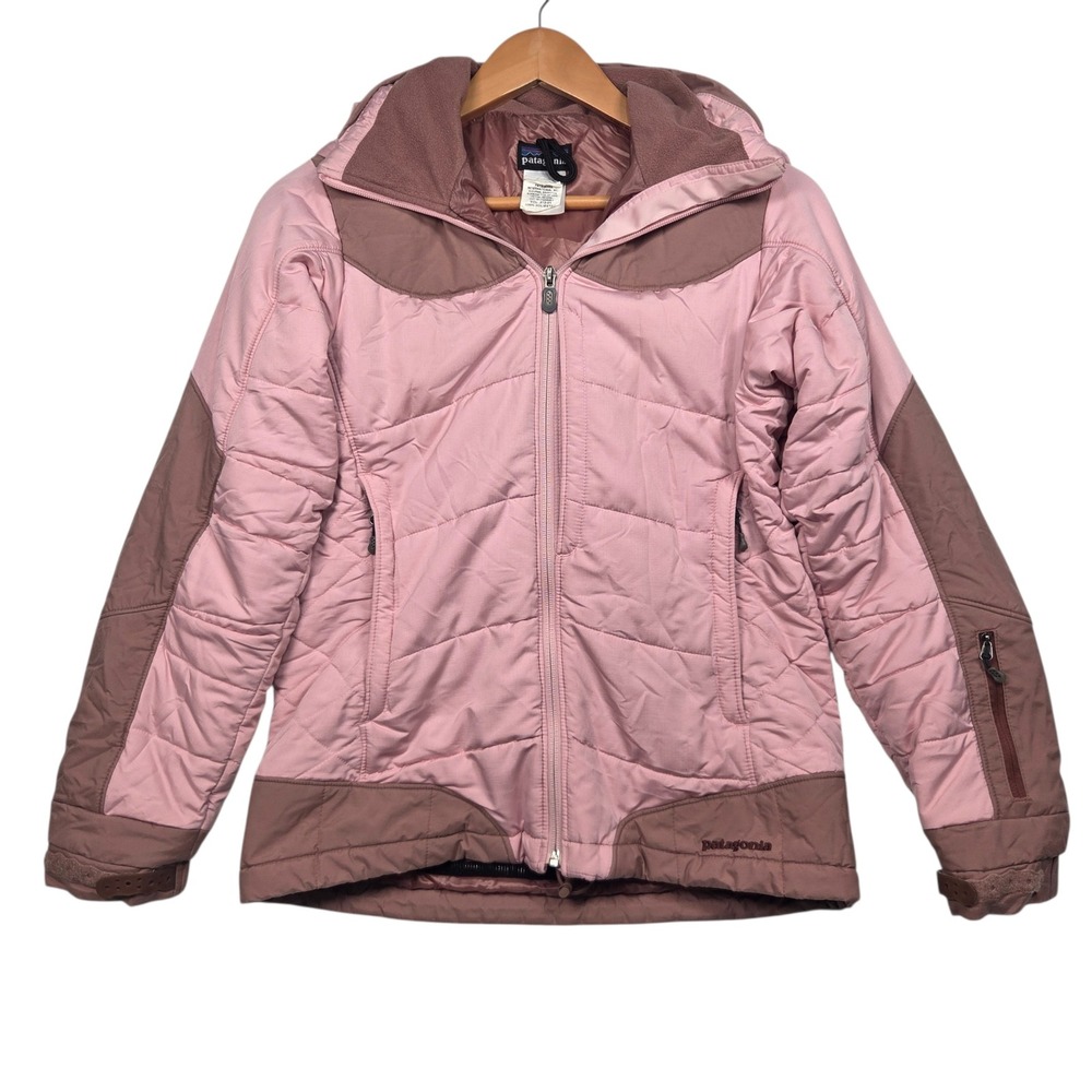 Vintage Y2K Patagonia Insulated Ski Jacket Womens XS Pink Quilted Hooded Puffer